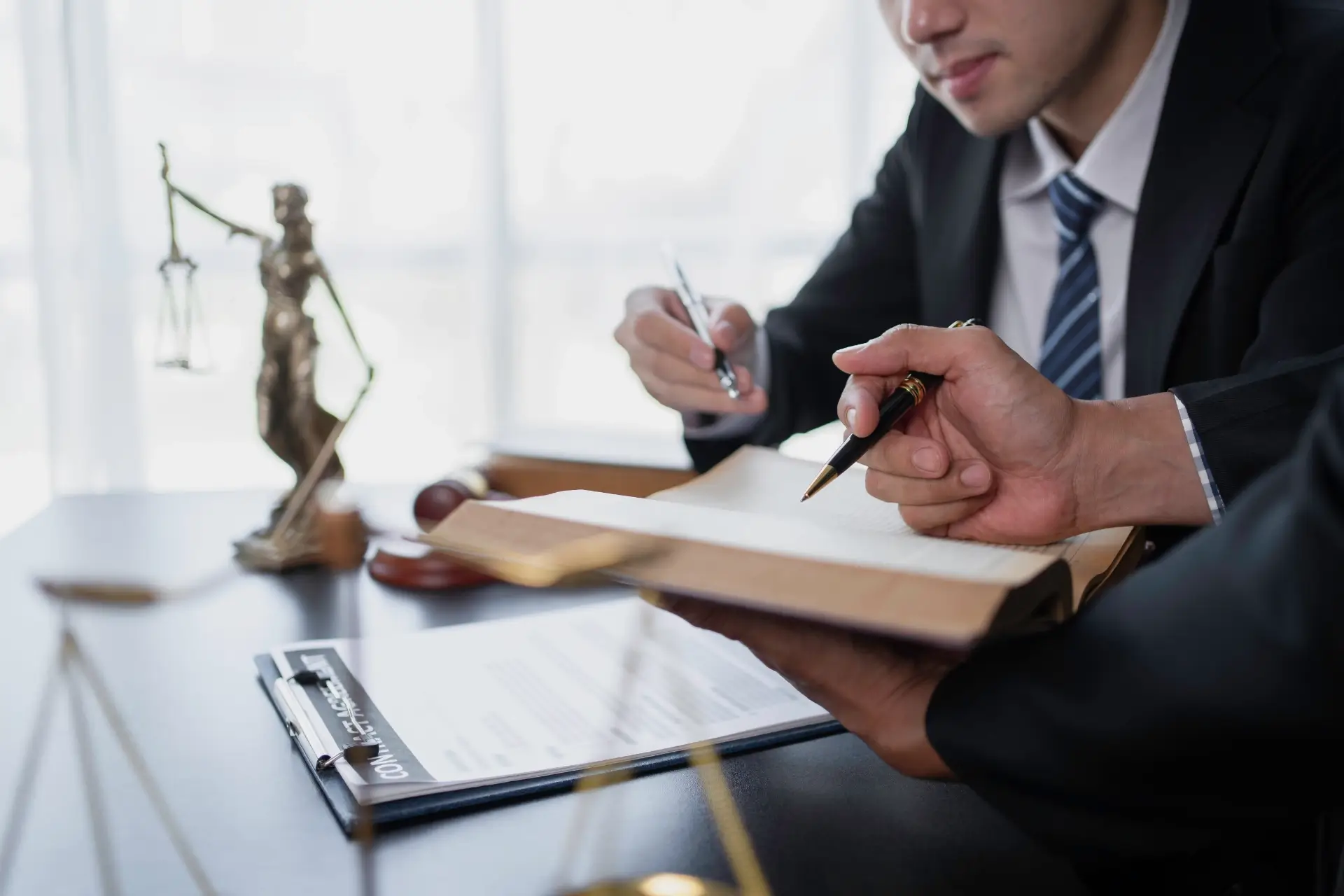 Person organizing documents